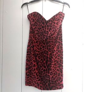 Red and black leopard/cheetah print dress